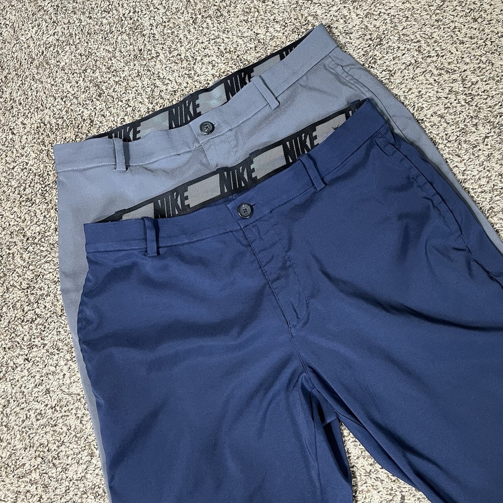 Lot of 2 Nike Golf Flex Core Dri-FIT Pants Mens 34x34 Navy AJ5489-451 & Grey Fl